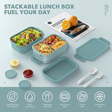 Jelife Extra-Large Stackable Bento Box for Meal Prep