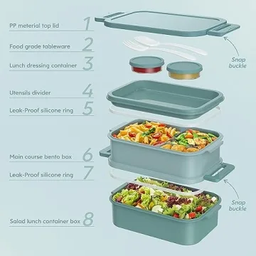 Jelife Extra-Large Stackable Bento Box for Meal Prep