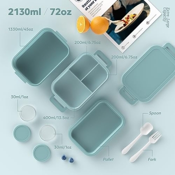 Jelife Extra-Large Stackable Bento Box for Meal Prep