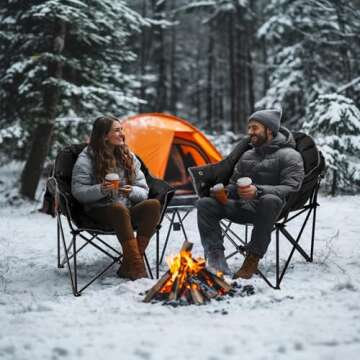 LILYPELLE Oversized Heated Camping Chair, Patio Lounge Chairs with 3 Heat Levels, Portable Folding H...