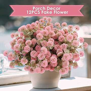 Uqueeten 12 Pcs Artificial Flowers - Durable & Realistic