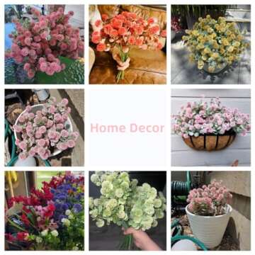 Uqueeten 12 Pcs Artificial Flowers - Durable & Realistic