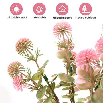 Uqueeten 12 Pcs Artificial Flowers - Durable & Realistic