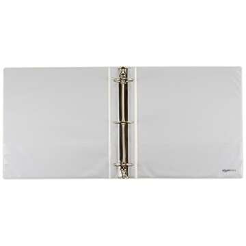 Amazon Basics 3-Ring Binder, 2 Inch - 4-Pack (White)