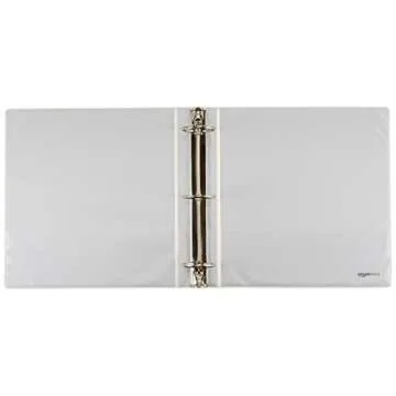 Amazon Basics 3-Ring Binder, 2 Inch - 4-Pack (White)