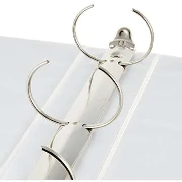 Amazon Basics 3-Ring Binder, 2 Inch - 4-Pack (White)