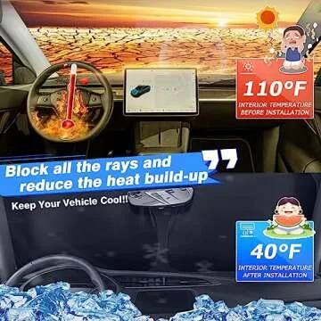 Canvcle Windshield Sun Shade for Nissan Pathfinder 2022-2026 - Ultimate Sun Protection and Cool Inte...