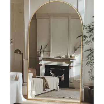 LadyNow 78" Full Length Gold Mirror - Arched & Elegant