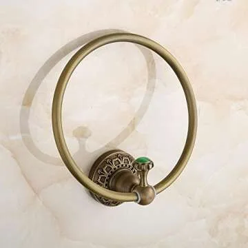 Beelee Brass Wall Mounted Towel Holder for Stylish Bathrooms