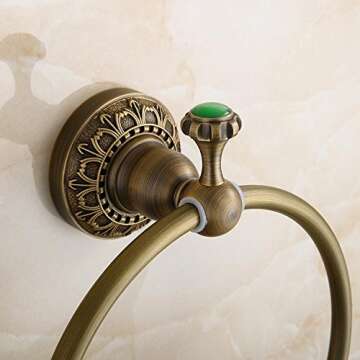 Beelee Wall Mounted Towel Ring/Towel Holder,Solid Brass Construction, Antique Bronze Finish,Bathroom Accessories