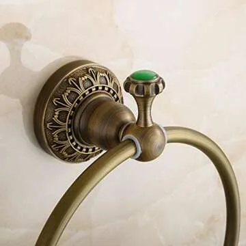 Beelee Brass Wall Mounted Towel Holder for Stylish Bathrooms