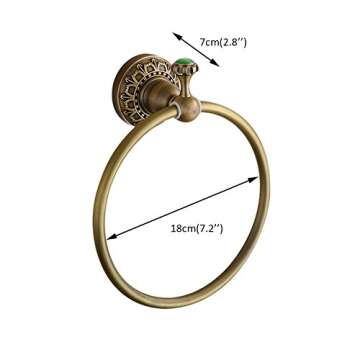 Beelee Wall Mounted Towel Ring/Towel Holder,Solid Brass Construction, Antique Bronze Finish,Bathroom Accessories