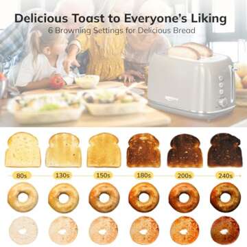 2 Slice Stainless Steel Toaster Retro for Perfect Toast