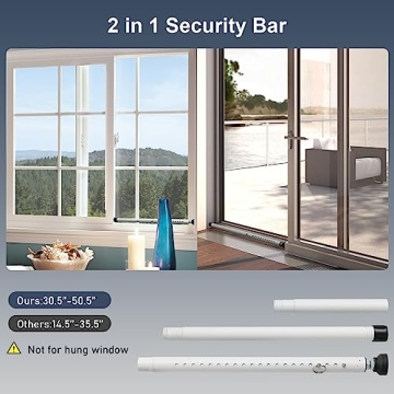 DIIG Adjustable Sliding Door Security Bar 17.7-50.5