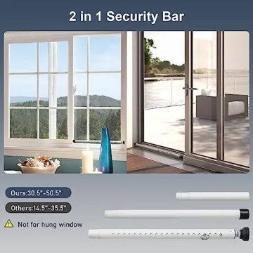 DIIG Adjustable Sliding Door Security Bar 17.7-50.5