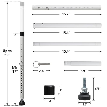 DIIG Adjustable Sliding Door Security Bar 17.7-50.5