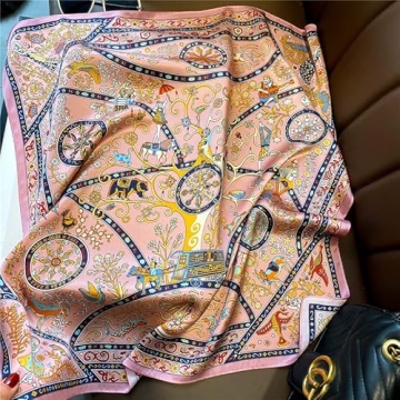 Pure Mulberry Silk Scarf - Stylish 27" Pink Neckerchief