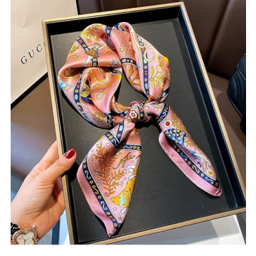 Pure Mulberry Silk Scarf - Stylish 27" Pink Neckerchief