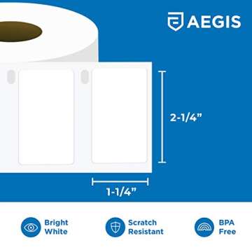 Aegis Adhesives - Compatible Direct Thermal Labels Replacement for DYMO 30334 (2-1/4" X 1-1/4") Barc...