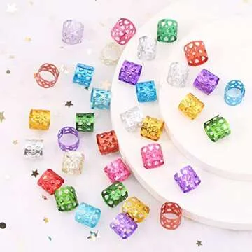 Tbestmax 200 pcs Colorful Hair Braid Rings for Unique Style