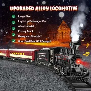 Hot Bee Train Set - Metal Train Toys with Luxury Tracks and Glowing Passenger, Christmas Train Sets ...