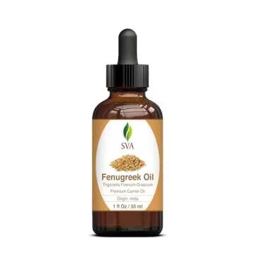 SVA Fenugreek Seed Oil - 1 Fl Oz – 100% Natural Cold Pressed Fenugreek Oil - for Face, Skin Care, Hair Care, Scalp Massage & Body Massage – Carrier Oil with Dropper