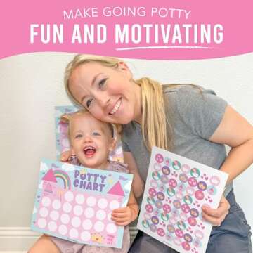 Hadley Designs Princess Potty Training Chart for Toddler Girl - Potty Training Sticker Chart for Girls, Sticker Chart for Kids Potty Training Reward Chart, Kids Reward Chart