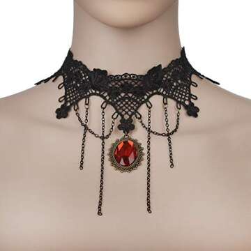 Buy iWenSheng Black Lace Choker Necklace for Halloween