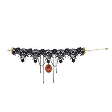 Buy iWenSheng Black Lace Choker Necklace for Halloween