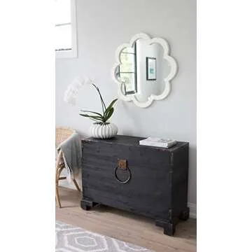 Kouboo 1040138 Flower Capiz Seashell Wall Mirror, Natural White