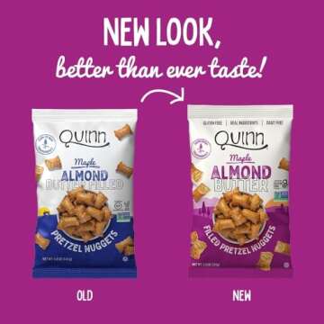 Quinn Gluten Free Maple Almond Butter Filled Pretzel Nuggets - 5 Oz (Pack of 4)