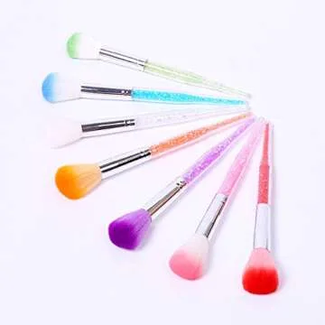 Elegant 7-Piece Soft Nail Art Dust Remover & Makeup Brush Set