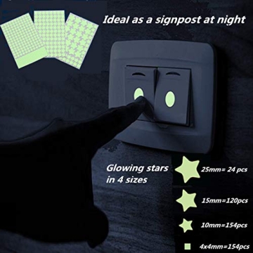 Aooyaoo Glow in The Dark Stars Wall Stickers - 452Pcs