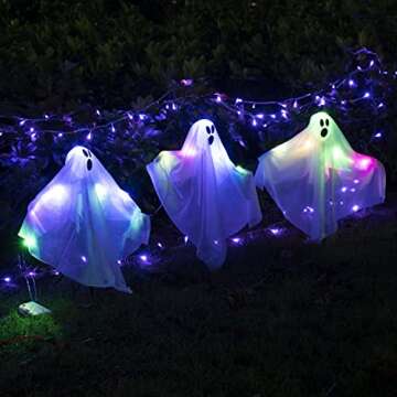 YoleShy Halloween Ghost Yard Stakes Light Up Decoration