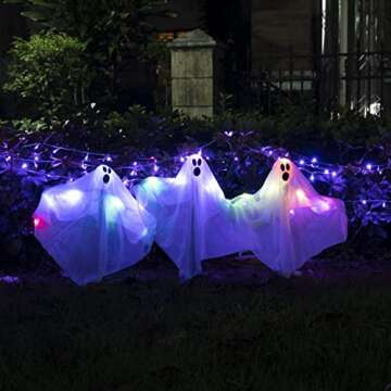 YoleShy Halloween Ghost Yard Stakes Light Up Decoration