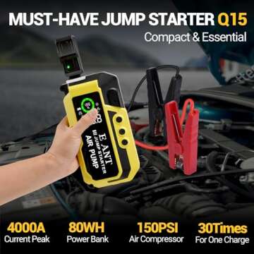 E-ANT Car Jump Starter with Air Compressor for All Vehicles