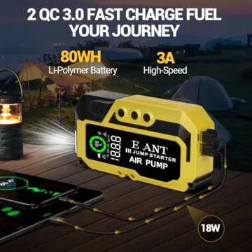 E-ANT Car Jump Starter with Air Compressor for All Vehicles