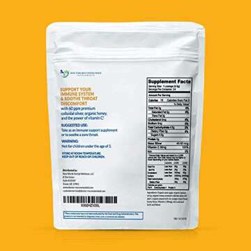 Silver Lozenges with Vitamin C - Premium Nano Silver 60 PPM Colloidal Silver, Organic Honey and Vita...