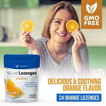 Silver Lozenges with Vitamin C for Soothing Relief