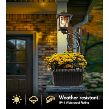 Outdoor Flower Pots with Solar Lamp Post - 2 in 1