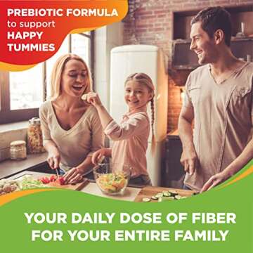 NATUREBYTES Prebiotic Fiber Gummies for Adults and Kids [15g Inulin Fiber from Chicory Root] for Digestive Health, Bloating, Constipation Relief │Natural Flavoured Berry & Orange Gummy Supplement