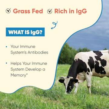 Grass Fed Bovine Colostrum Powder For Humans, Adults | 65 Servings Cows Supplement | High IgG For Best Gut Health | Immunity & Muscle Recovery Support | Unflavored Moo Superfood For Men & Women