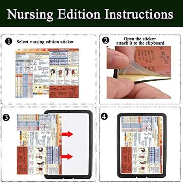 Nursing Clipboard, Storage Clipboard with Nursing & Medical Edition Cheat Sheets Stickers and 1 Retr...