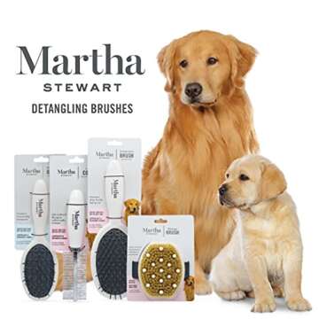 Martha Stewart for Pets Detangling Dog Brush for All Dogs | Brush for Dogs With Short or Long Hair | Great Dog Brushes for Grooming, Grooming Tools for Dogs