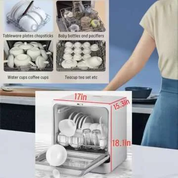 Countertop Dishwasher Portable with 4 Cleaning Modes and Drying