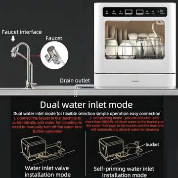 Countertop Dishwasher Portable with 4 Cleaning Modes and Drying