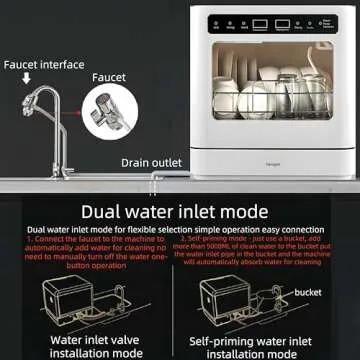 Countertop Dishwasher Portable with 4 Cleaning Modes and Drying