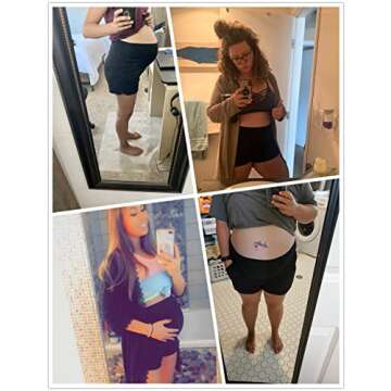 fitglam Women's Maternity Shorts Over Belly Pregnancy Lounge Workout Running Pajama Sleep Shorts with Pockets