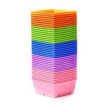 Bootstrap Farmer 5x5 Seed Tray Multi Color - 40 Pack - Extra Strength 5 x 5 Inserts Grow Microgreens, Wheatgrass Seeds, Fodder 1020 System 801 Trays