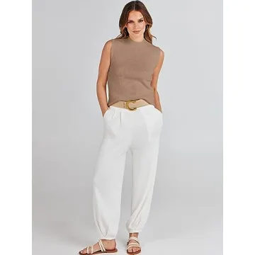 ANRABESS Women’s Casual Sleeveless Mock Neck Sweater